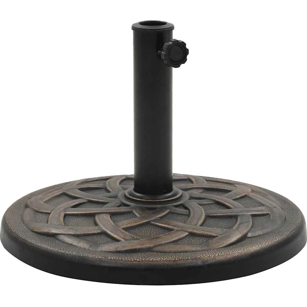 vidaXL Parasolfod rund i polyresin, 11 kg, bronzefarvet