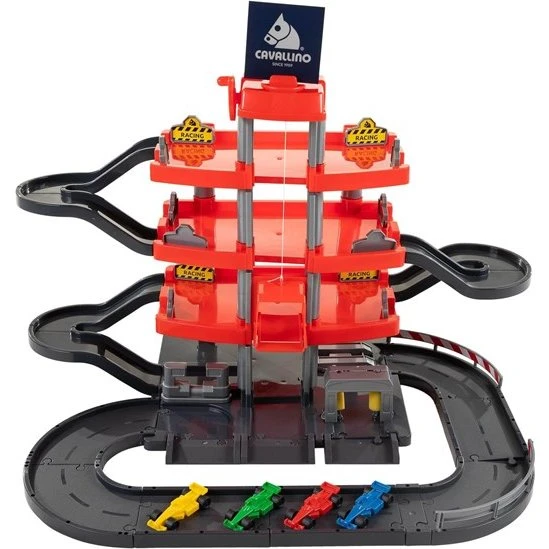 Cavallino Racing Parking Garage - Rødt playset med 4 etager