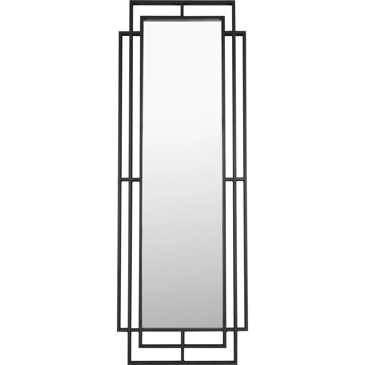 Dutchbone Ramsey Spejl - Art Deco Sort Stål - 170x60 cm