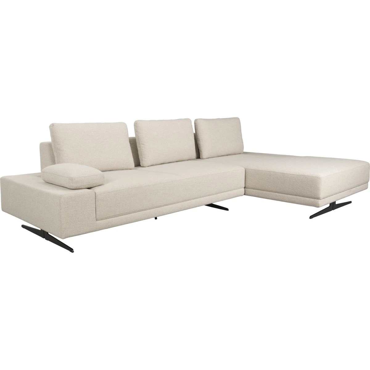 Dutchbone Shelly sofa med højre chaiselong i offwhite polyester