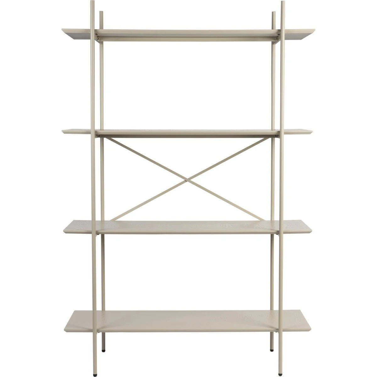 Studio White Cabinet reol, lysgrå MDF med metalunderstel 180x120x40 cm