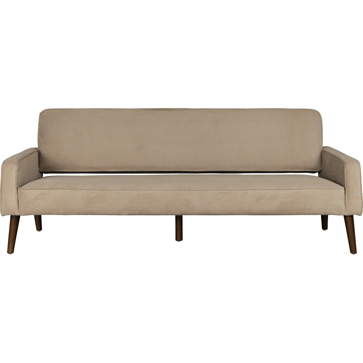 Dutchbone Preston 3-personers sofa i beige fløjl og gummitræ