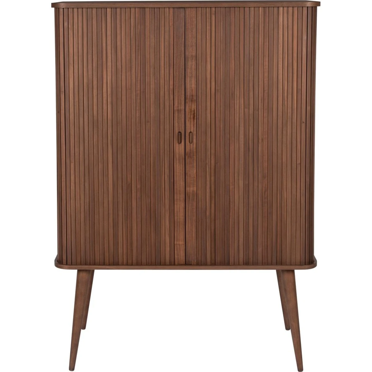 Zuiver Barbier Højskab i valnød med 3 glashylder - 140x100x45 cm