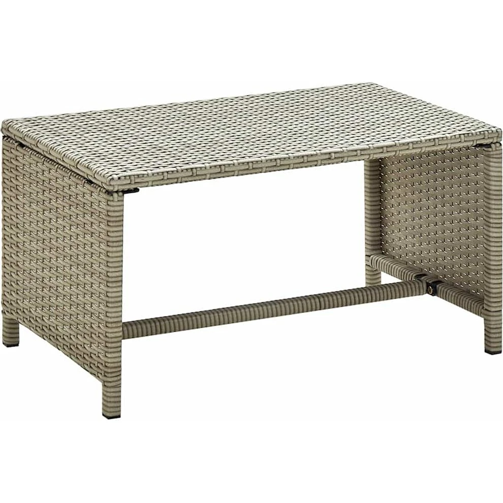 vidaXL Sofabord i polyrattan 70x40x38 cm - Beige