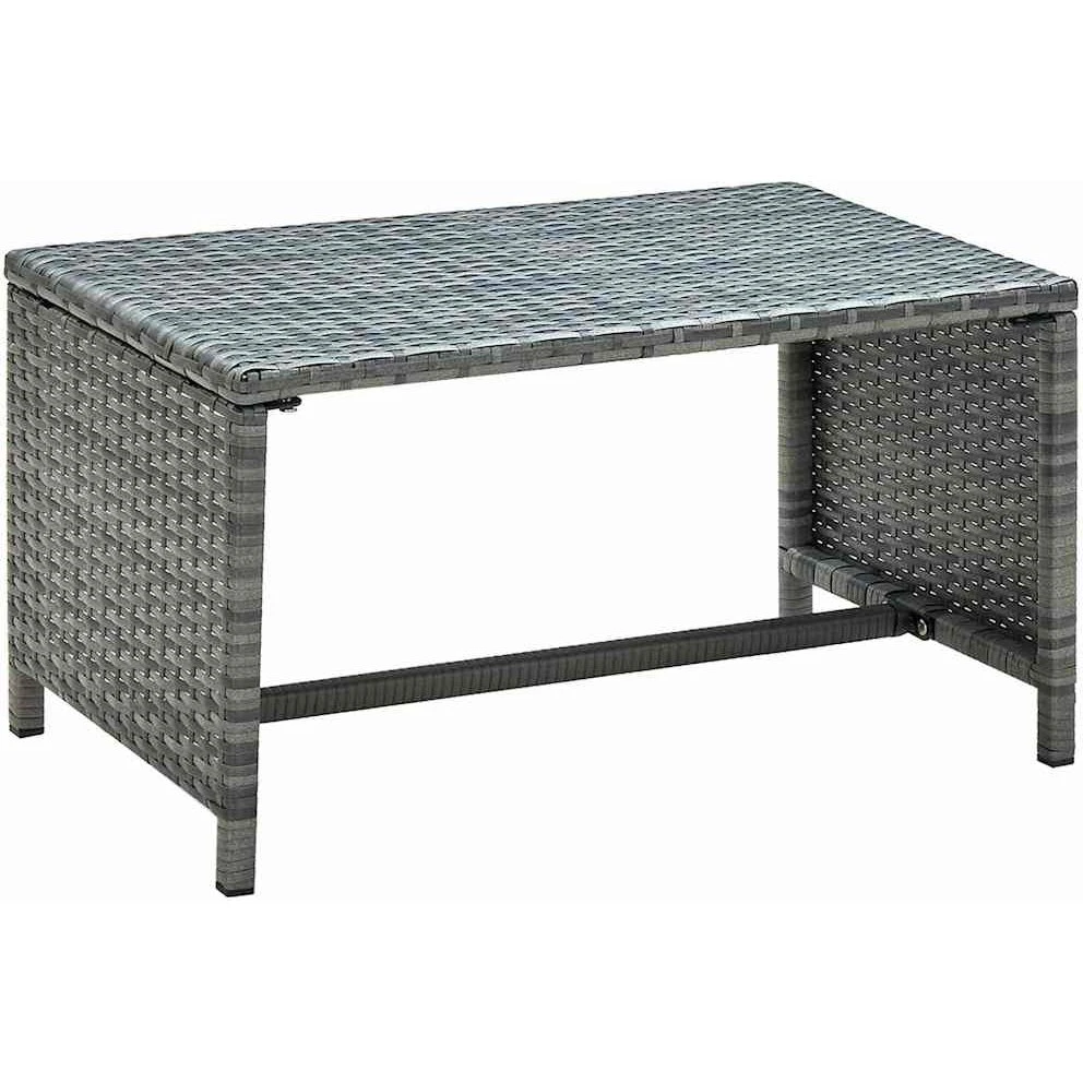 vidaXL Sofabord i polyrattan 70x40x38 cm - Antracitgrå