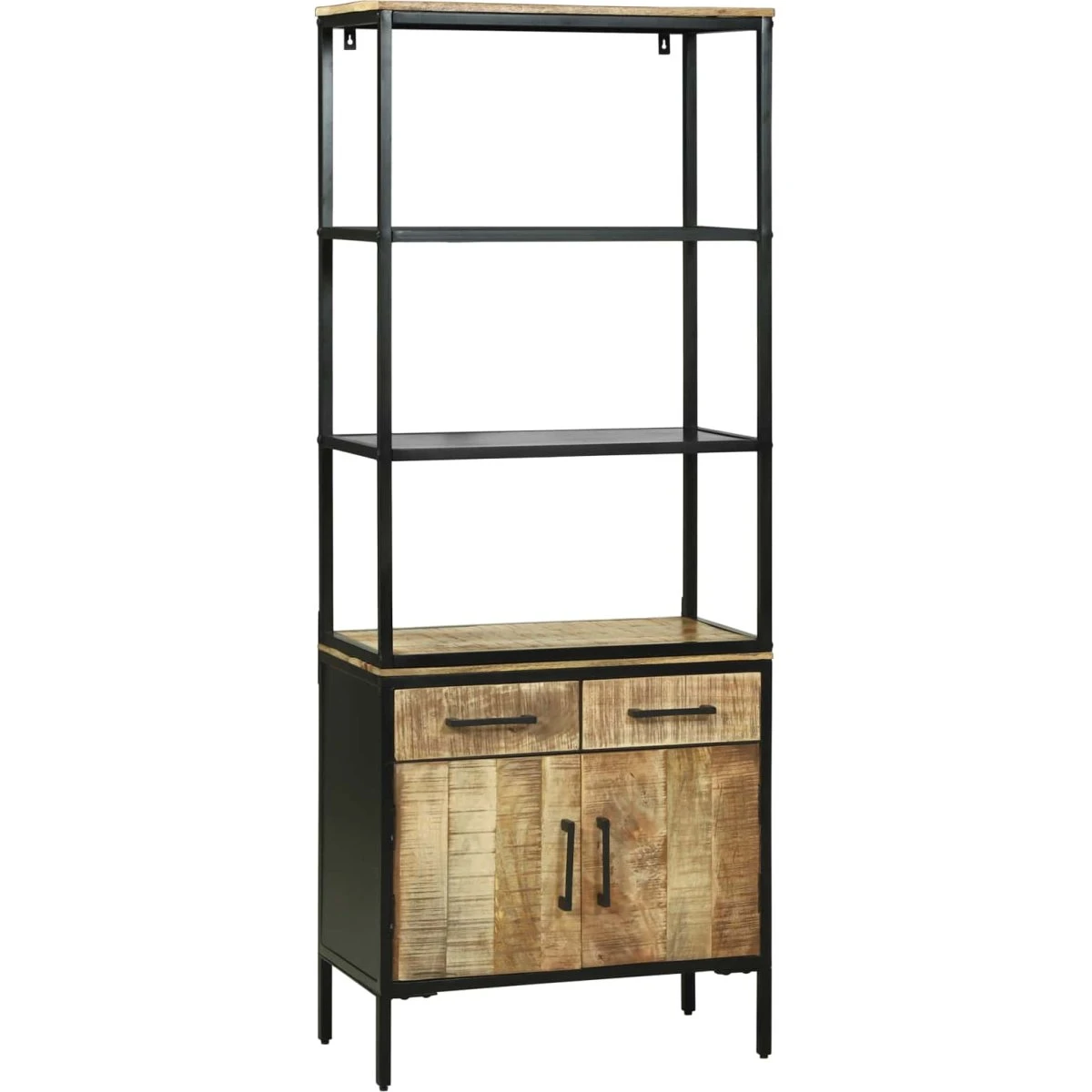 vidaXL Highboard i massivt mangotræ, Brun, 70 x 35 x 180 cm