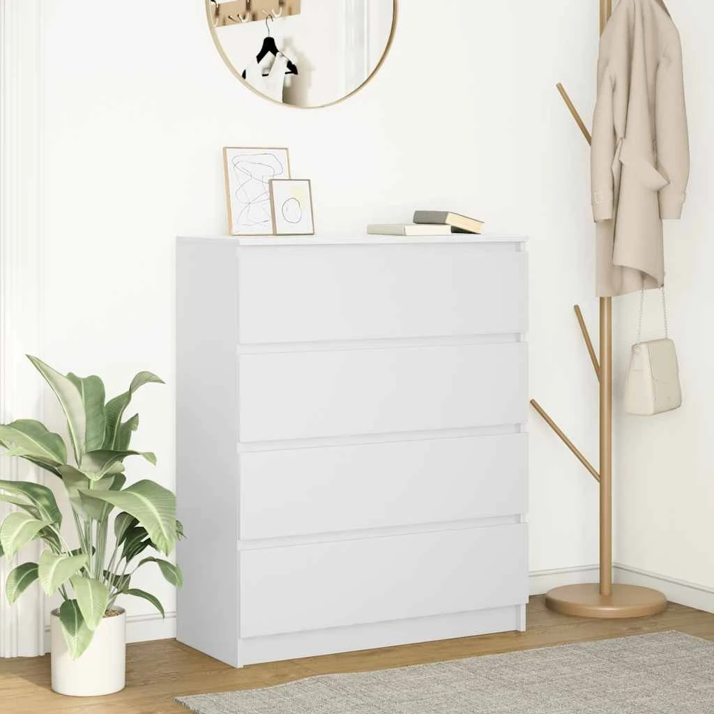 vidaXL Skænk i konstrueret træ, hvid, 80x35x99 cm