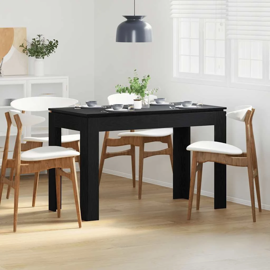 vidaXL Spisebord Sort Egetræ 120x60x76 cm
