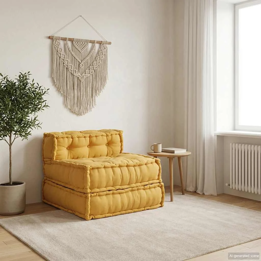vidaXL Modulær sofaenhed i stof, gul 70x70x54 cm