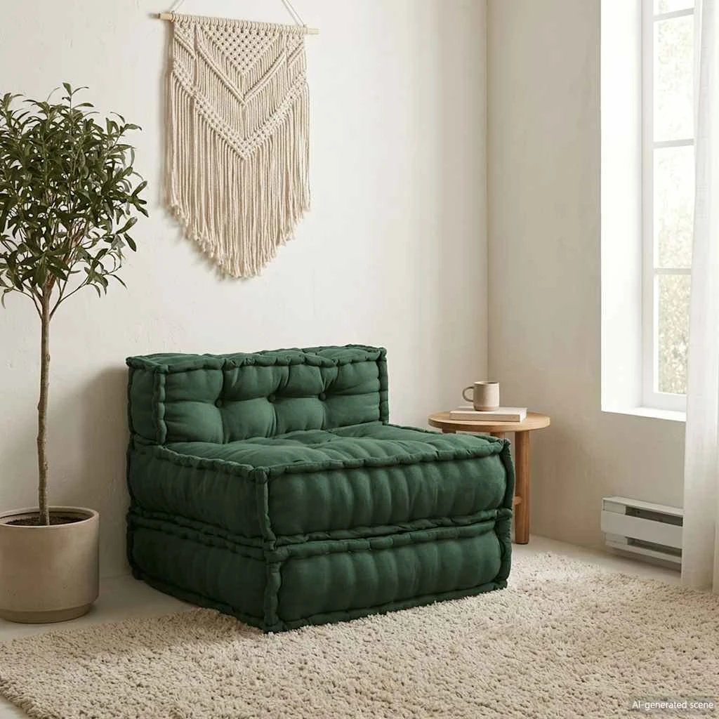 vidaXL Modulær sofaenhed i stof, grøn, 70x70x54 cm