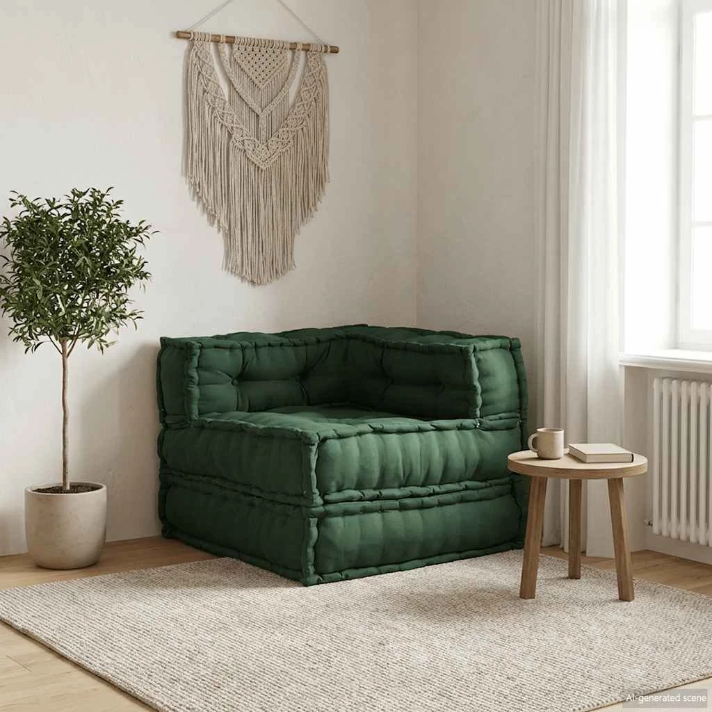 vidaXL Modulær sofaenhed i stof, grøn, 70x70x54 cm