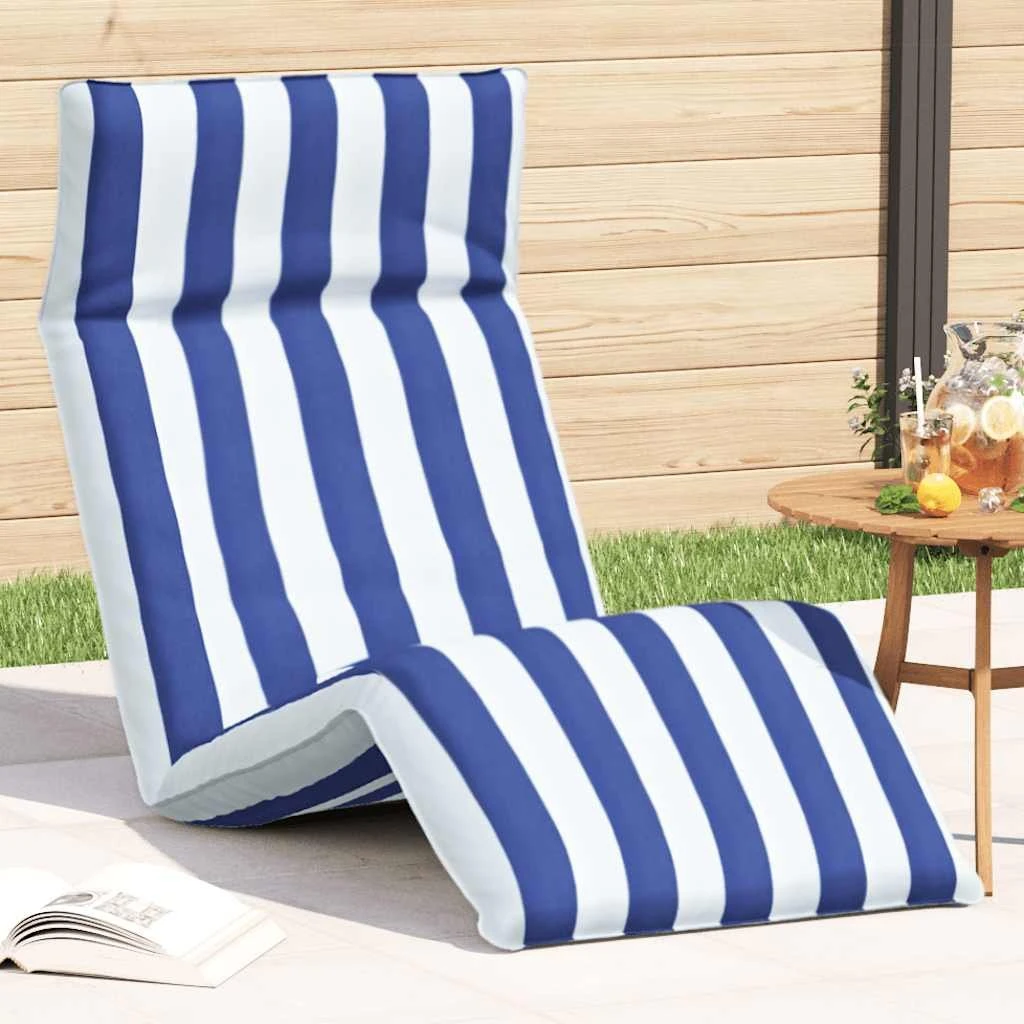 vidaXL foldbar liggestol 175x54x8,5 cm - blå og hvid