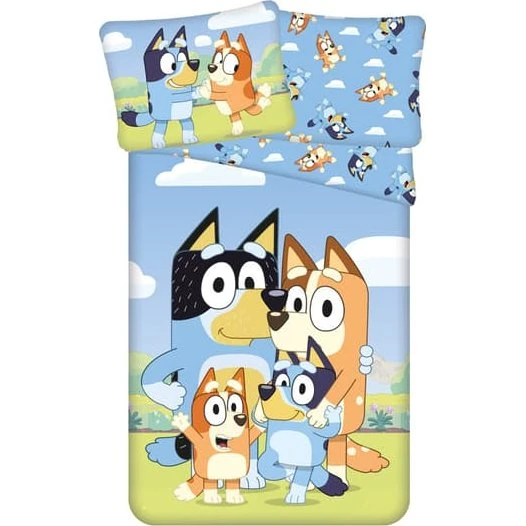 Bluey Happy Family sengetøj 140x200 cm, 70x90 cm