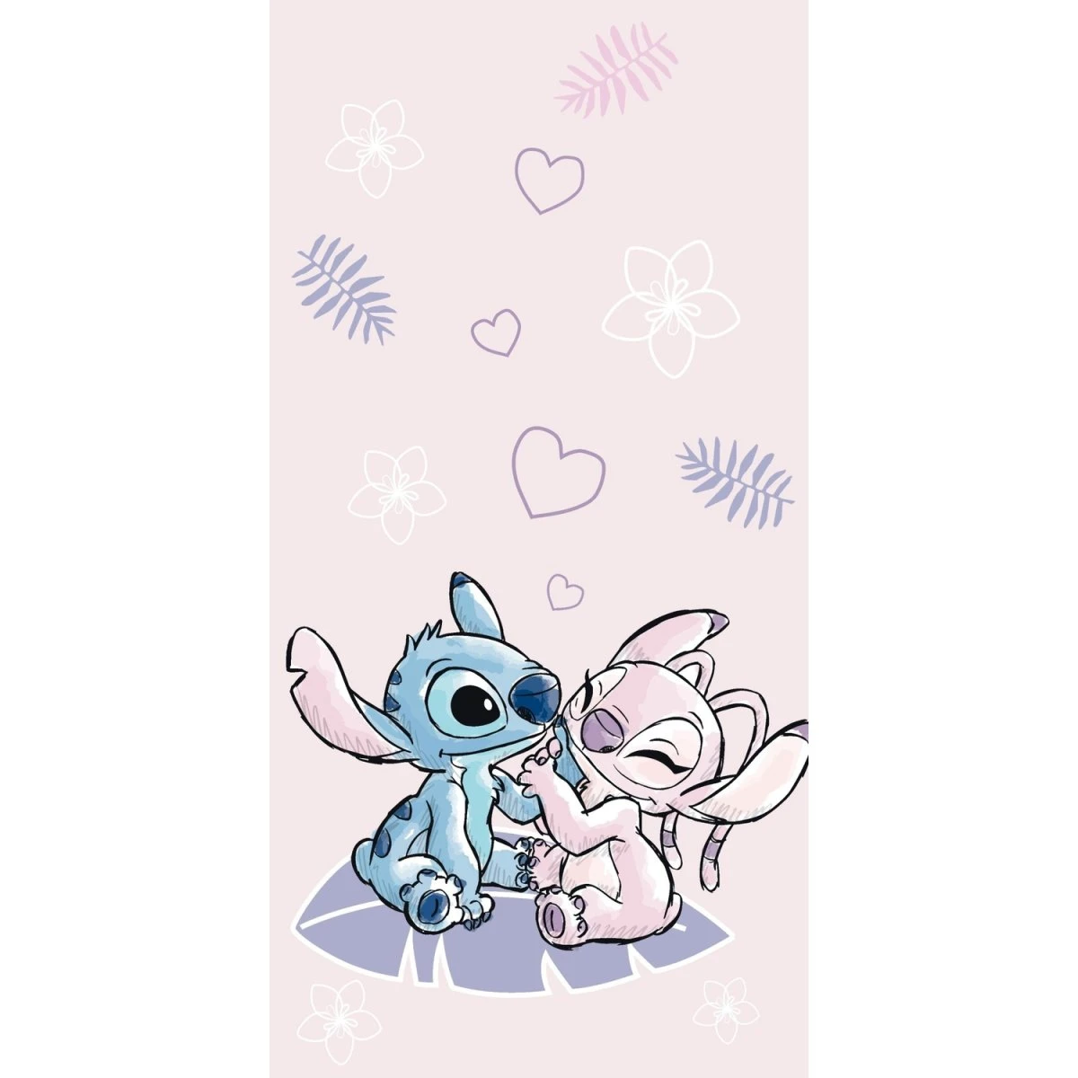 Disney Lilo & Stitch Badehåndklæde, Pink, 70x140 cm