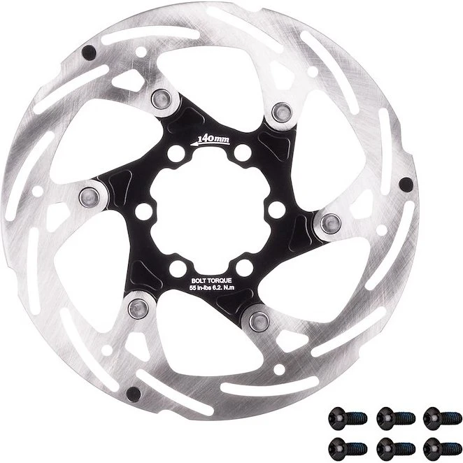 FORCE bremseskive 140mm 6-huls sort