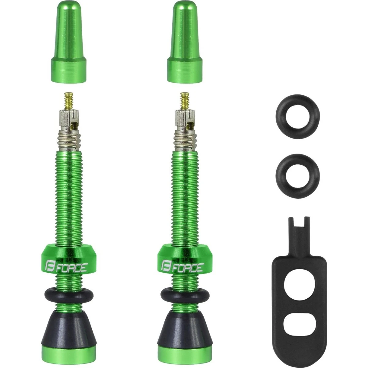 Force ventil sæt til tubeless, grøn, 44 mm (2 stk.)