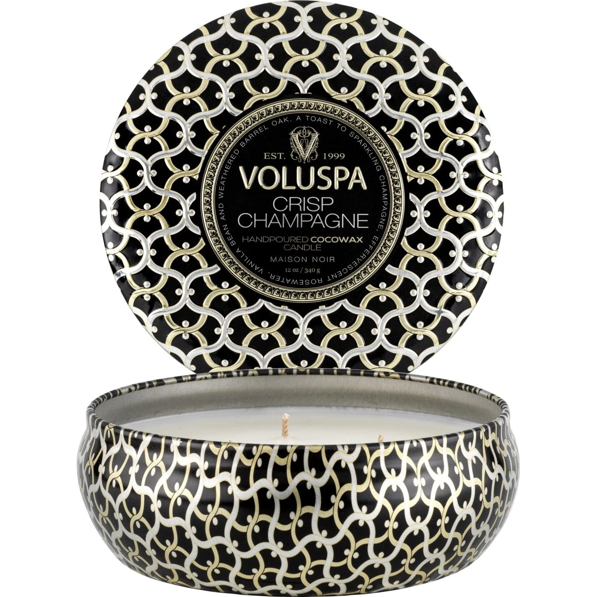 Voluspa Crisp Champagne 3-Wick Tin Candle, 340g
