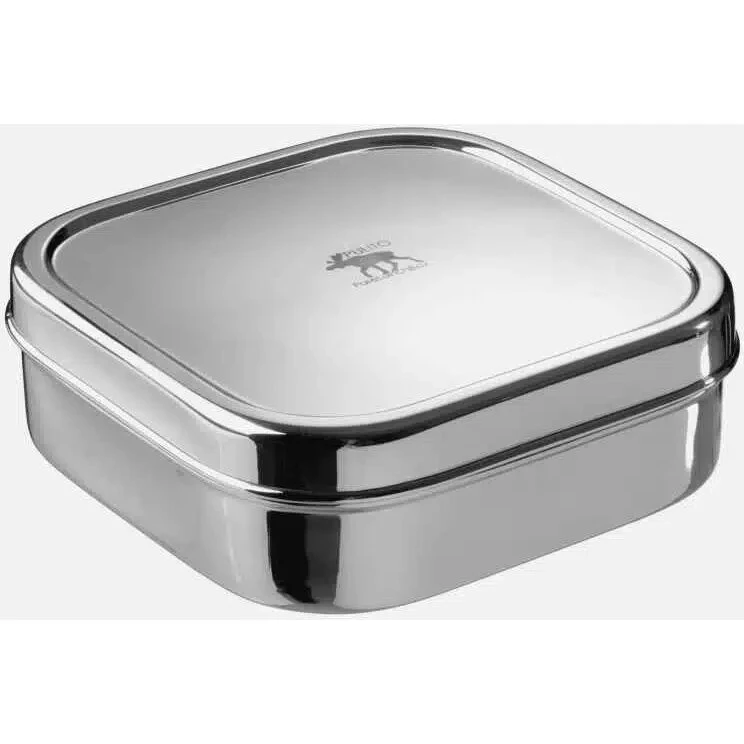 Pulito PureLunchBox madkasse — rustfrit stål, kvadratisk