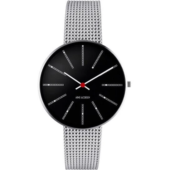 Arne Jacobsen Bankers 34 mm 53101-1603, rød læderrem