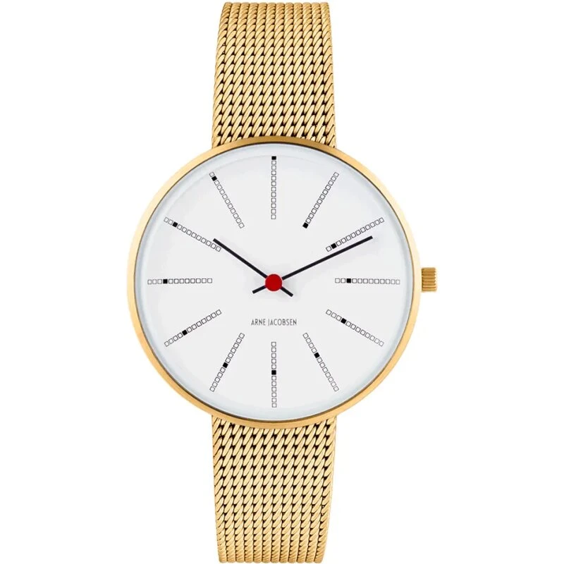 Arne Jacobsen Bankers 34 mm guld PVD 53107-1609