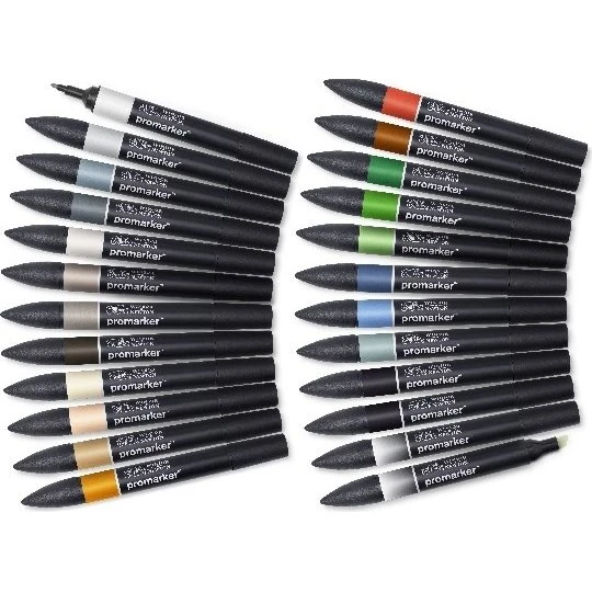 Winsor & Newton Promarker set, Architectural tones, 24 stk.