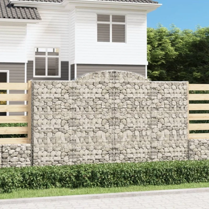 Buede gabionkurve 25 stk. 300×50×180–200 cm, galvaniseret