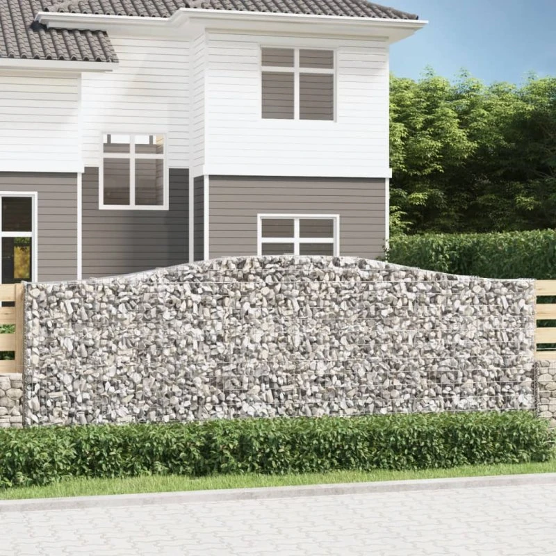 Buede gabionkurve 10 stk. 400×30×140/160 cm, galvaniseret