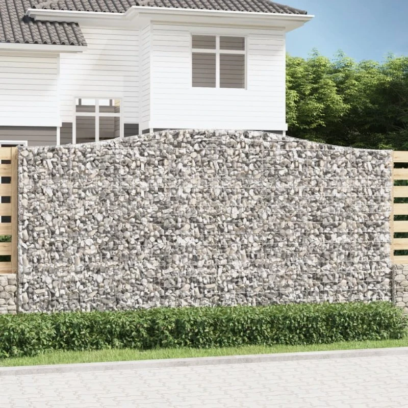 Buede gabionkurve 2 stk. 400×30×200/220 cm galvaniseret