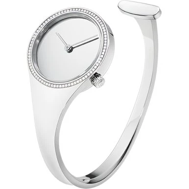 Georg Jensen Koppel dameur 34 mm stål, sølv skive