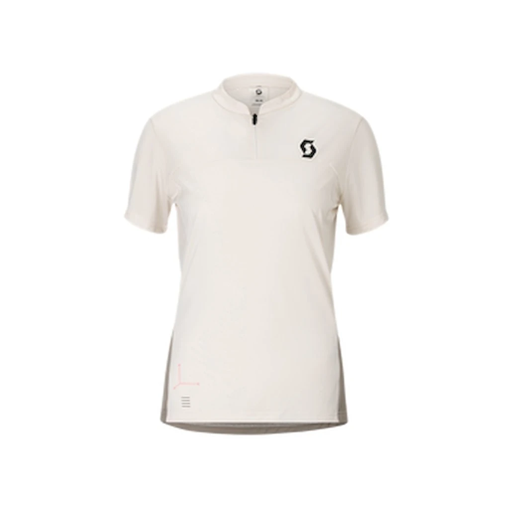 SCOTT Vertic Zip Tee Cykeltrøje til kvinder - Hvid/Beige