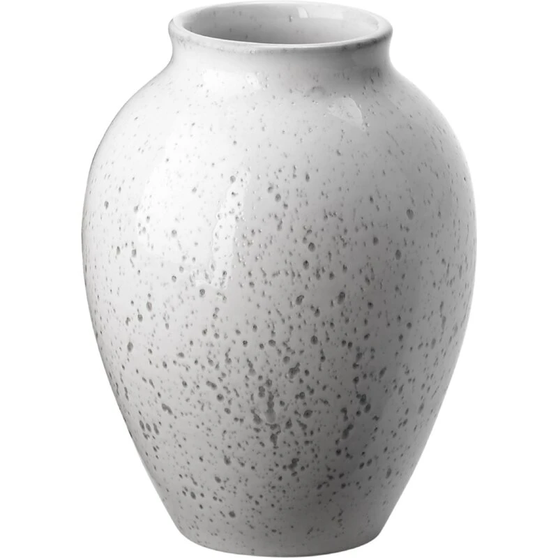 Knabstrup vase 12,5 cm - hvid/grå