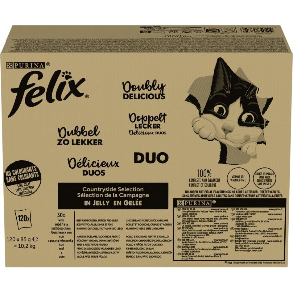Purina Felix Fantastic Duo Countryside Vådfoder 120 x 85 g