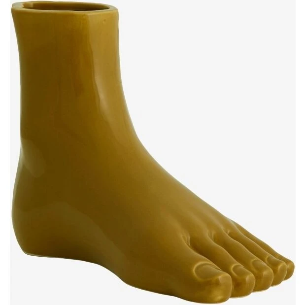 Nordal ARUBA vase i keramik - h19,5 cm - sennep