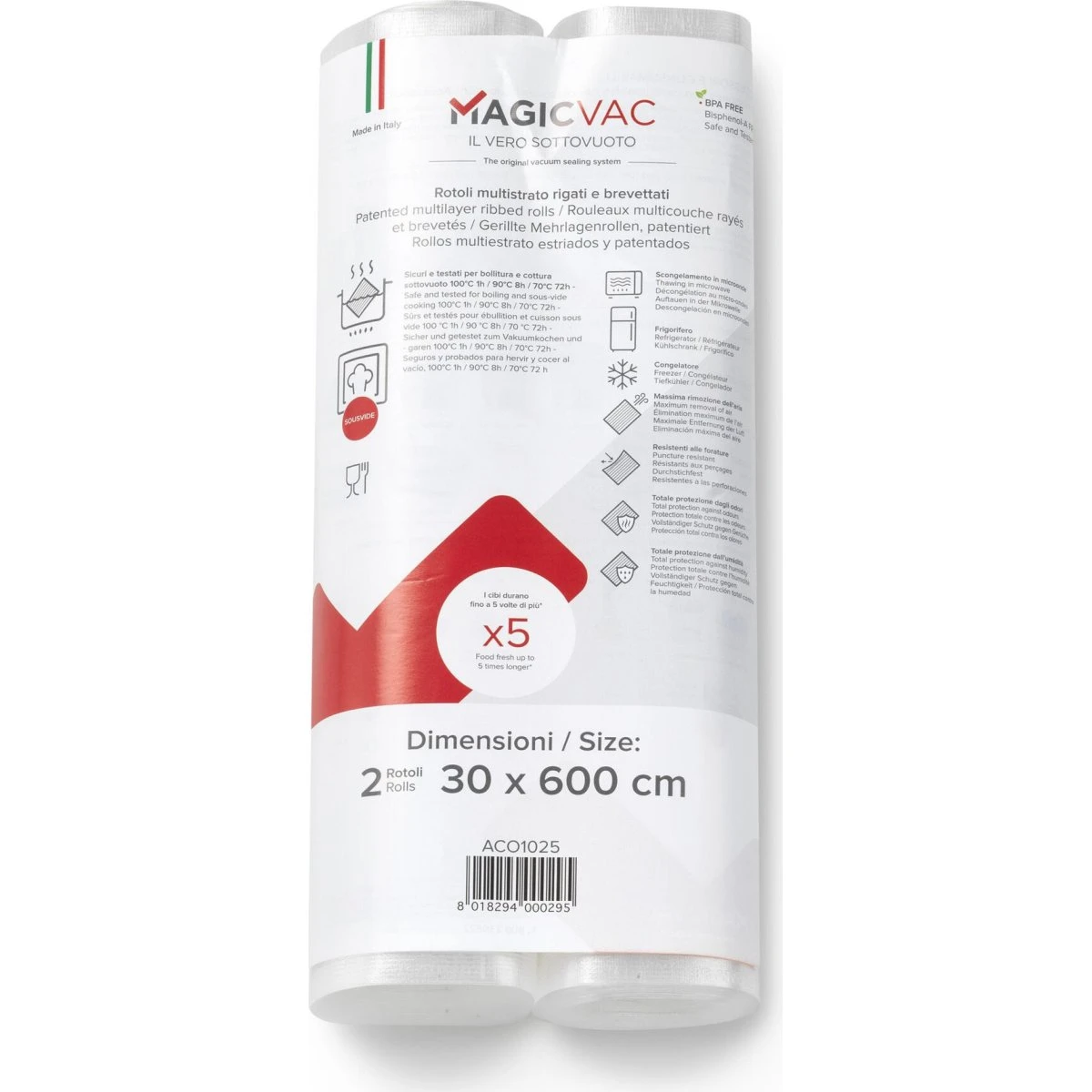 Magic Vac ACO1025 Rulle til Vakuumforpakning - 30x600cm (2 stk)