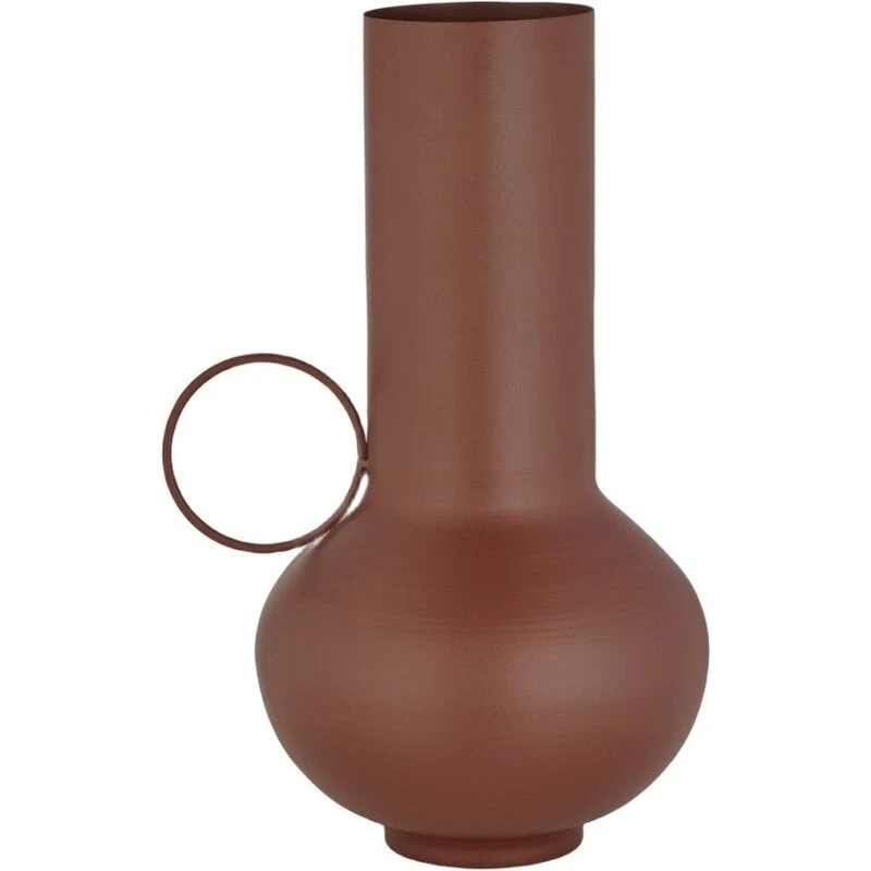 LOHA Vase, mat pulverlakeret metal med ringstruktur