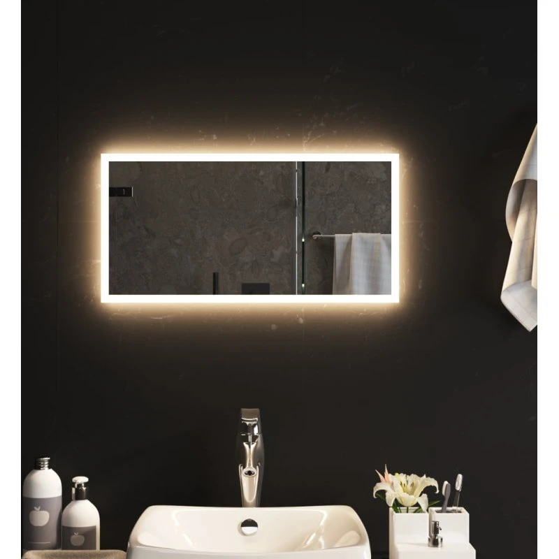 LED badeværelsesspejl 30x60 cm, IP65, USB-interface