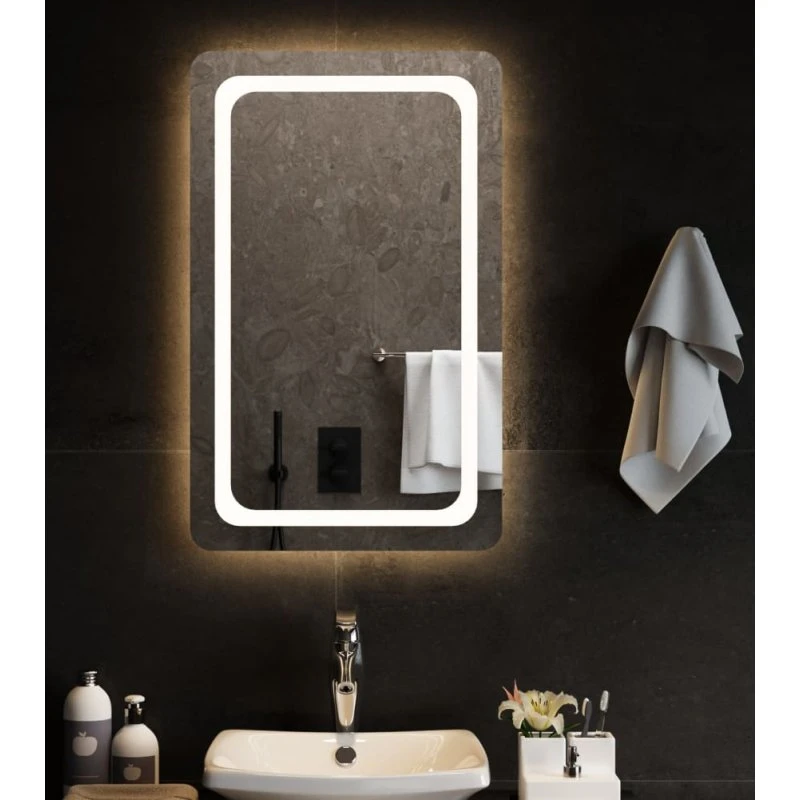 Badeværelsesspejl med LED 50x80 cm, IP65, USB
