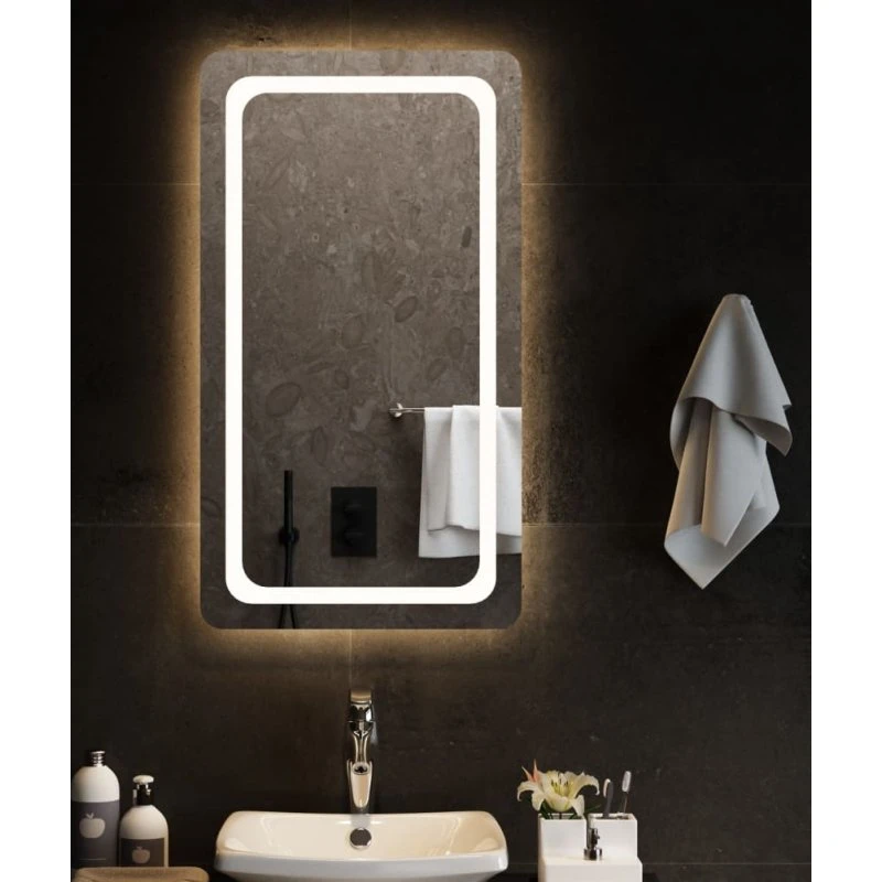 LED badeværelsesspejl 50x90 cm med USB & IP65