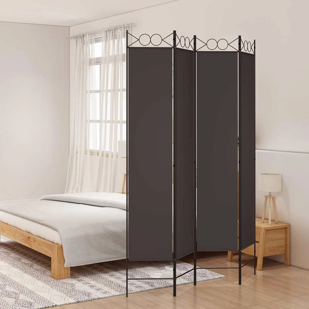 vidaXL 4-panels rumdeler 160x220 cm - Brun stof