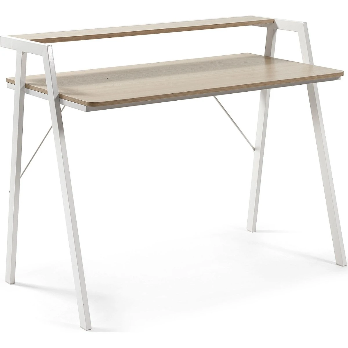 Kave Home Alanna Skrivebord med hylde - Natur/Hvid (115x60 cm)