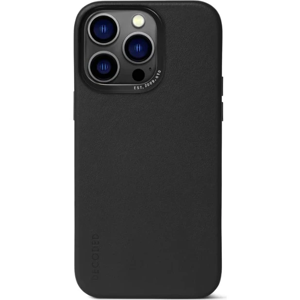 Decoded Leather Backcover til iPhone 14 Pro - Sort