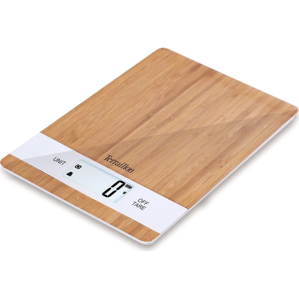 Terraillon Bamboo USB Køkkenvægt, 5 kg, Genopladelig