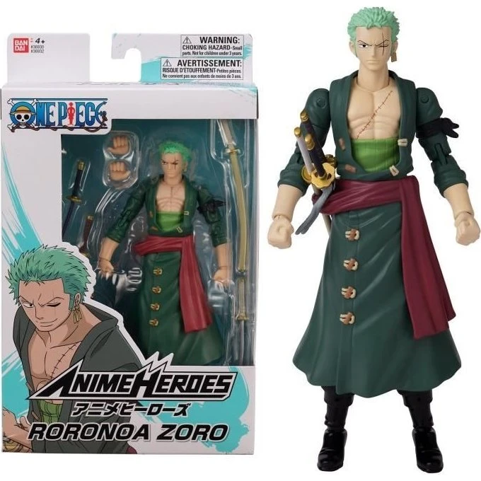 BANDAI Anime Heroes One Piece Roronoa Zoro - 17 cm figur