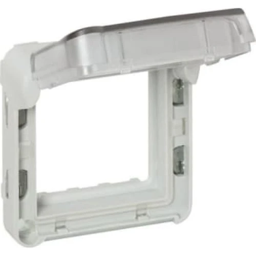 Legrand Plexo Adapterdæksel m/klaplåg 2M Grå/Hvid IP55