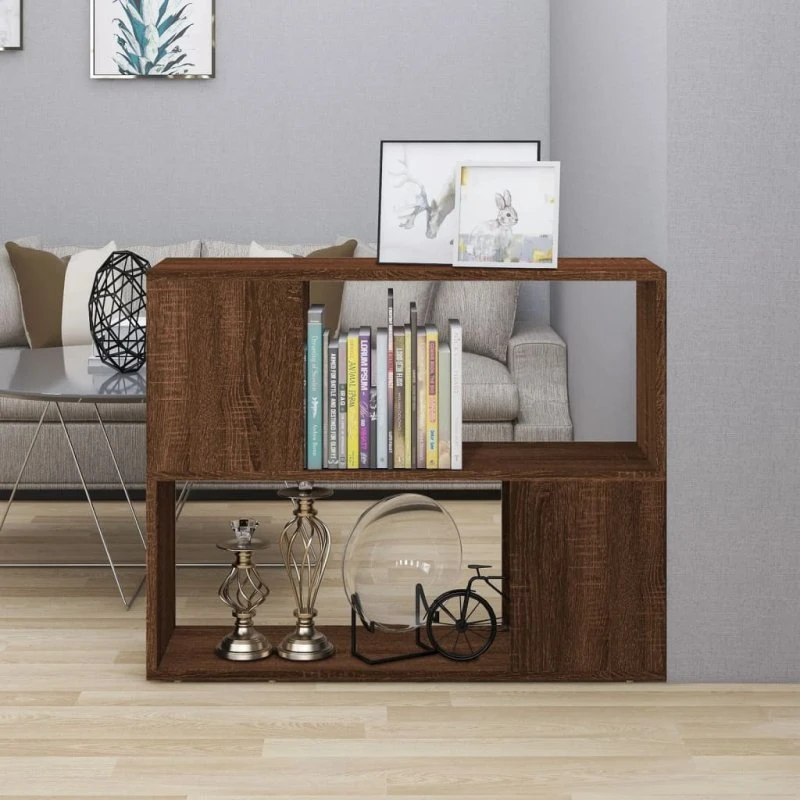 Bogreol/rumdeler 80x24x63 cm – brun egetræsfinish