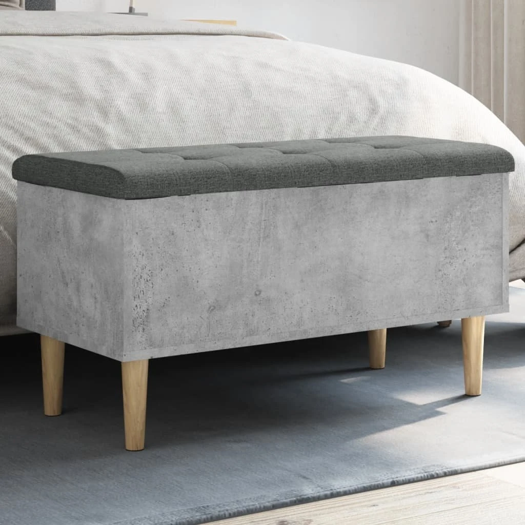 vidaXL Skobænk 82x42x46 cm i betongrå med opbevaring