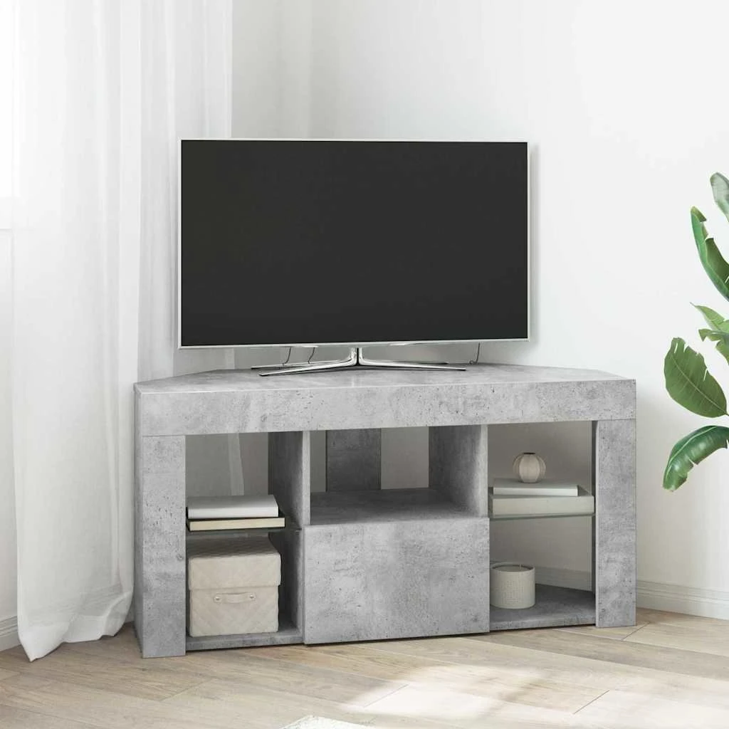 vidaXL Hjørne LED TV Skab 100 x 40 x 50 cm - Beton Grå