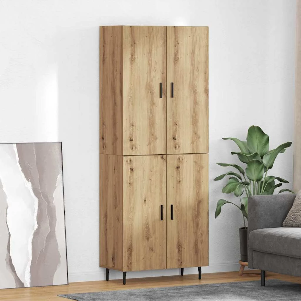 vidaXL Highboard 2 stk. Artisan Egetræ 69,5 x 34 x 180 cm