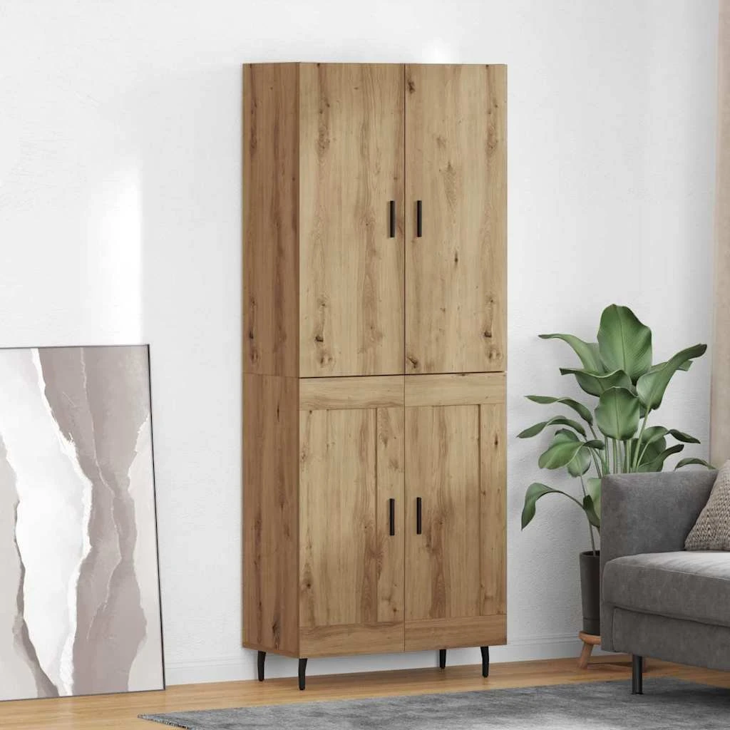 vidaXL Highboard 2 stk. Artisan Egetræ 69,5 x 34 x 180 cm