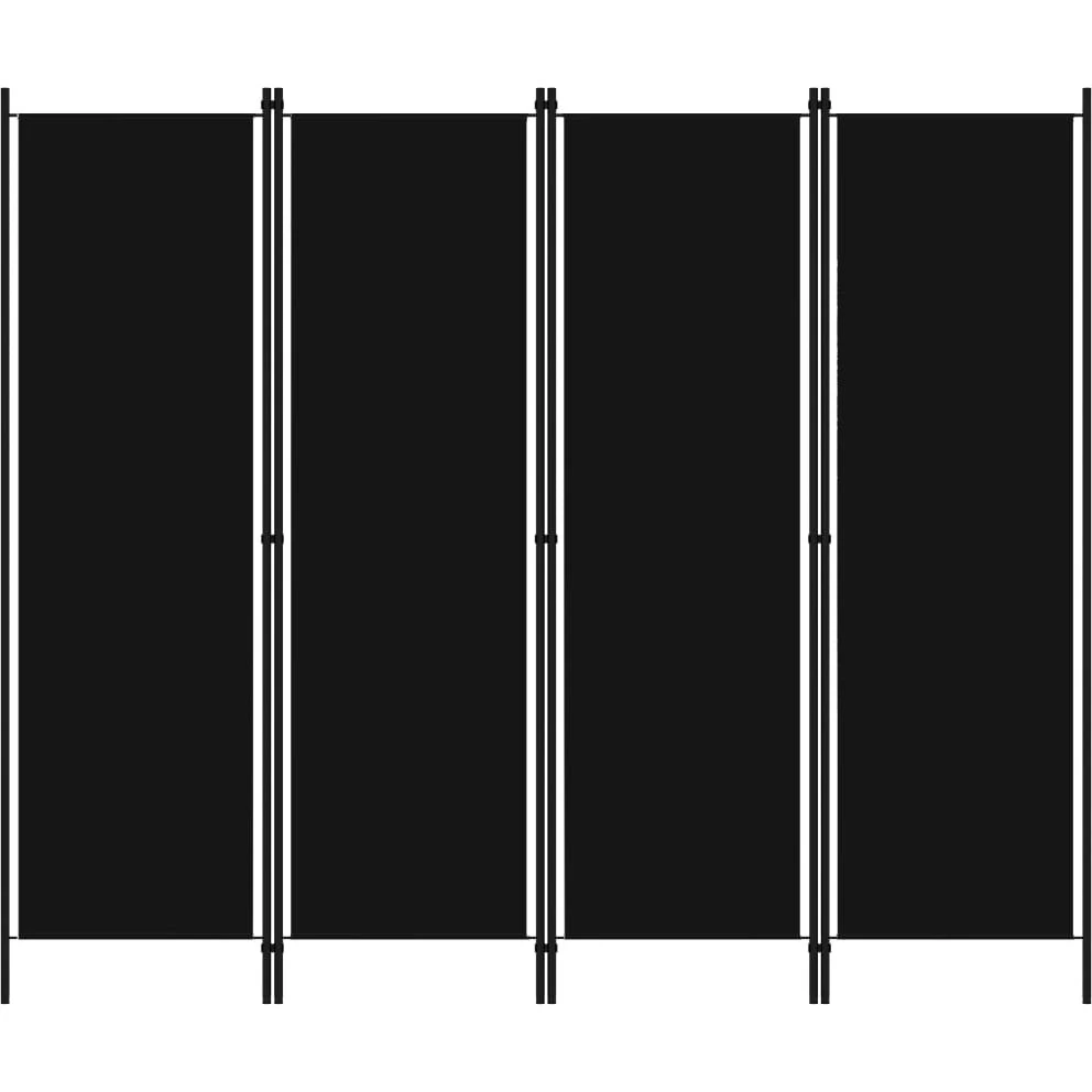 vidaXL 4-panels rumdeler 200 x 180 cm sort